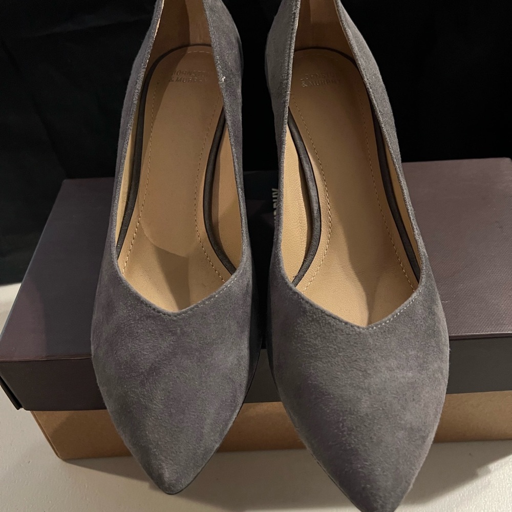 Johnston and Murphy Grey Chunk Heel